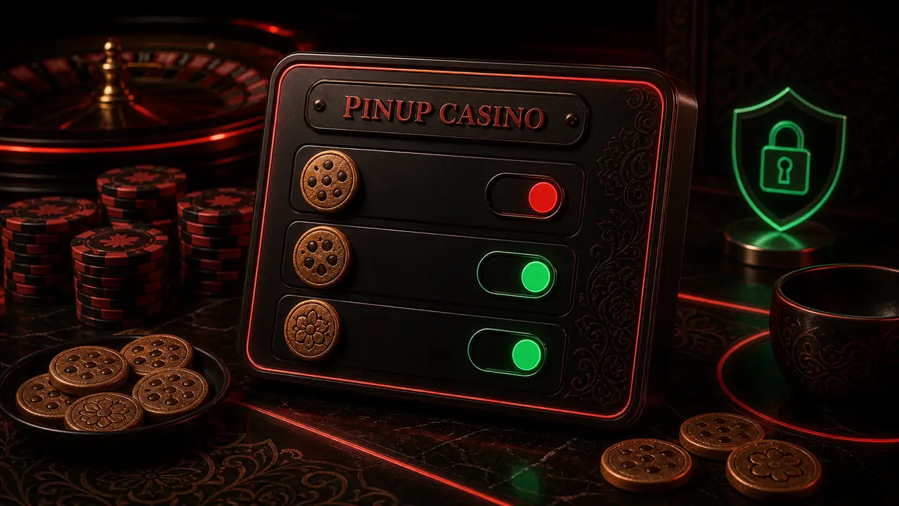 PINUP Casino cookie consent panel ও token visual